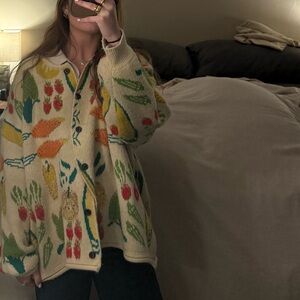 Oversized Veggie Sweater Cardigan